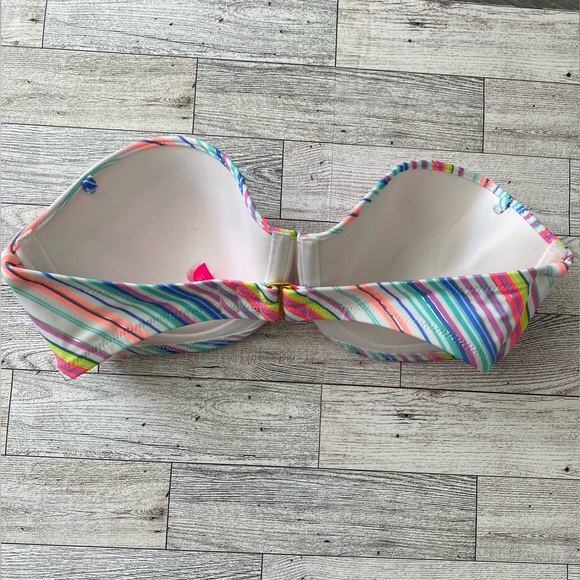 Victoria’s Secret Colored Stripe Strapless Bikini Top- Size 34D - Picture 2 of 5